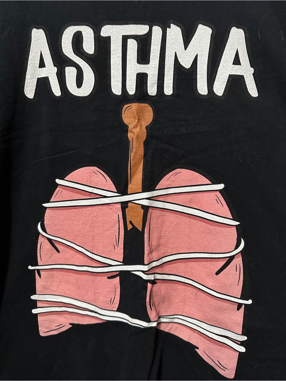 ASTHMA awareness 2XL Graphic Tee with Pink Lungs